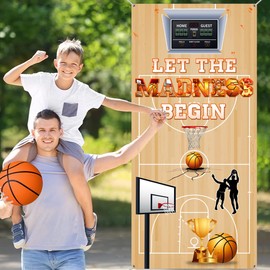 March Basketball Party Decorations Door Cover 70.8 X 35.4 Inches Basketball Birthday Party Decorations Door Banner College Sport Themed Decor Background Photo Booth