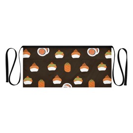 Aflyko Waist Apron Japanese Sushi Short Waitress Server Apron Chef Half Apron Waiter Bartender Waterproof 3 Pockets Apron for Garden Kitchen Restaurant