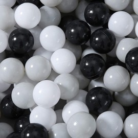 STARBOLO Ball Pit Balls for Toddlers - 500 pcs Crush Proof Plastic Play Pit Balls Crawl Balls with Color Black, Grey, White for Baby Kids Playpen Pool Tub Toy, 2.2 Inch.