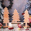 Meooeck Tabletop Christmas Tree Decorations Standing Gingerbread Wooden Christmas Tree