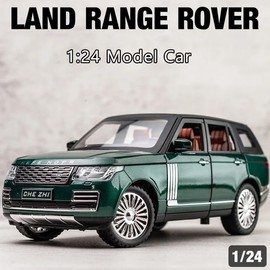 1:24 Land Rover Range Rover SUV Car Model Simulation Sound and Light Pull Back Alloy Car Collection Ornaments Boy Toy Car Gifts (Black)