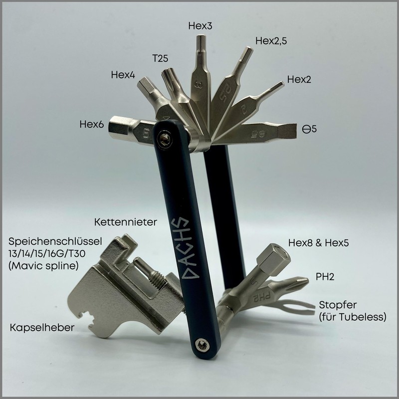 DACHS Road Bike Multitool with 18 Functions, 18-in-1 Premium Bicycle