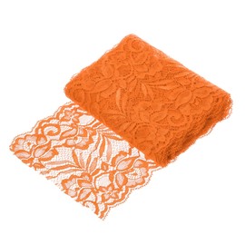 MECCANIXITY 6 Inch Wide 5 Yard Lace Ribbon Floral Pattern Orange Lace Trim Ribbon for Sewing Making,and DIY Crafts,Gift Wrapping,Wedding Decor