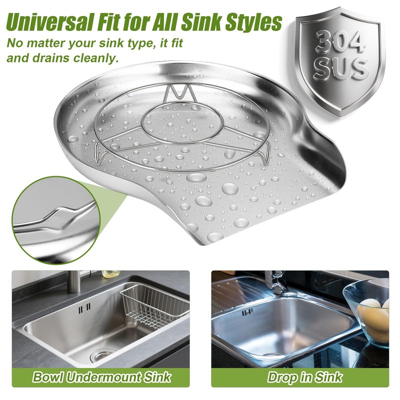 Palksky Colander and Strainer Self Drainer Base Plate Stainless Steel