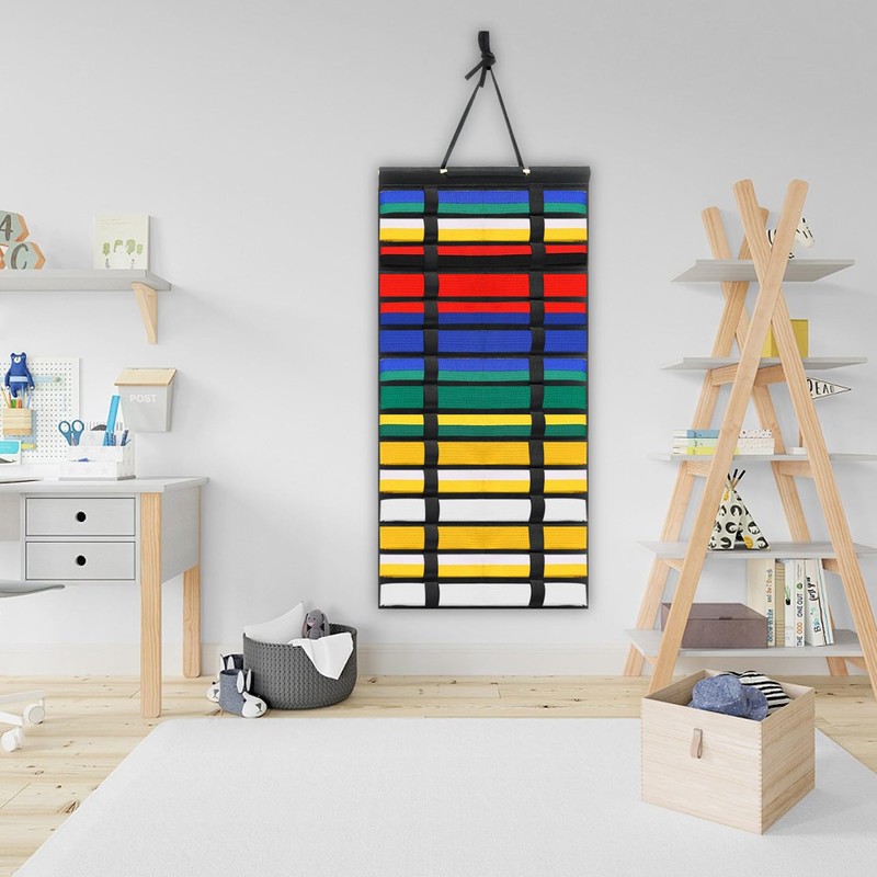 Klmnop 15 Belts Karate Belt Display Rack, Felt Martial Arts