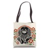 Pekingese Dog Retro Japanese Cherry Blossoms Cute Floral Tote Bag