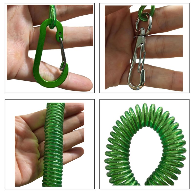 OXDFNZU Fishing Lanyard, Heavy Duty Coiled Lanyards (Green)