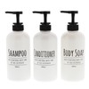 Dispenser Pump Bottle 3 Piece Set White 20.3 fl oz