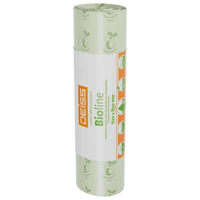 DEISS Bioline 60 Litre Biodegradable Bin Liners (Pack of 10)