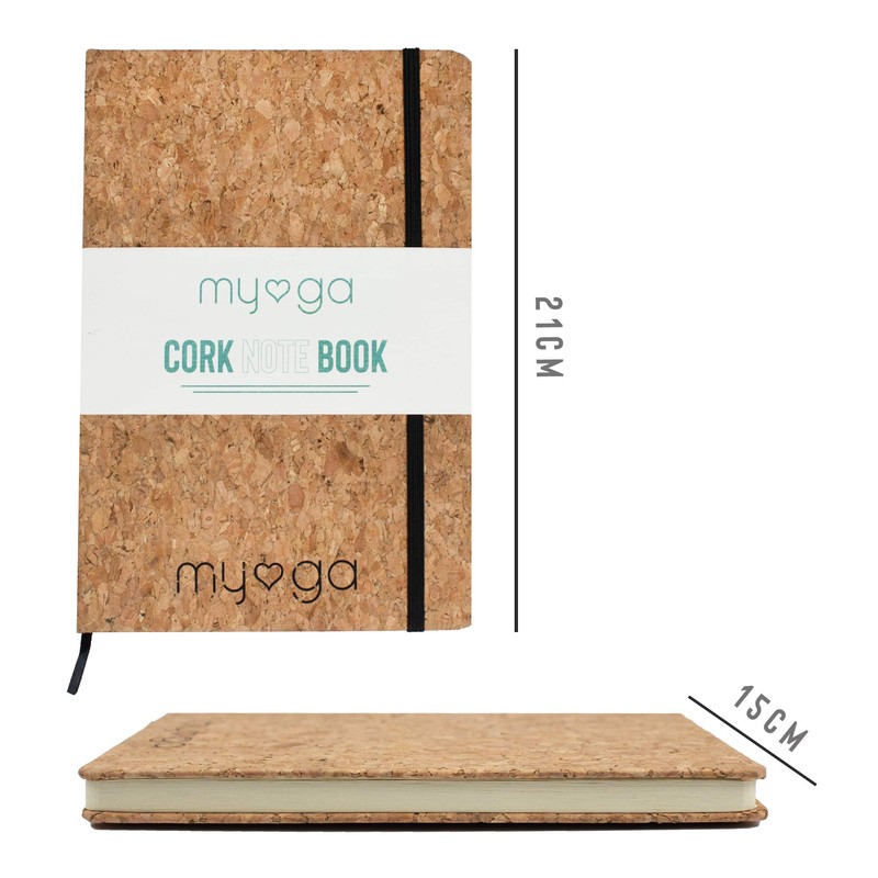 Myga Notebook Journal with Cork Cover - Eco-Friendly A5 Travel