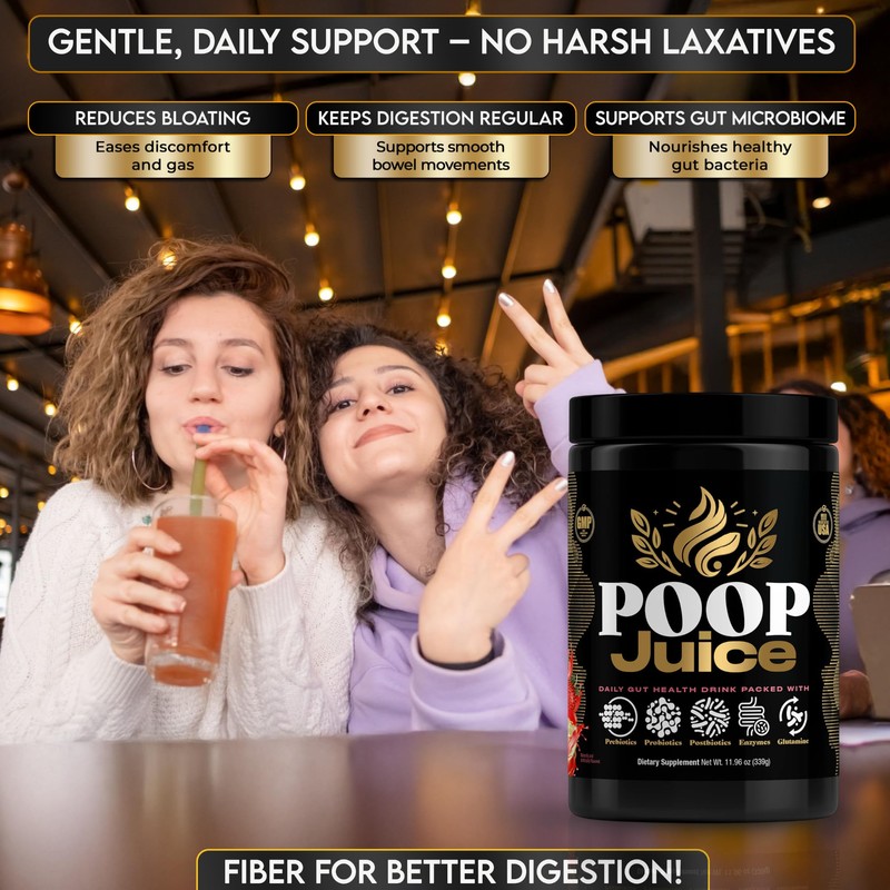 Poop Juice 5-in-1 Prebiotic, Probiotic, Postbiotic, Digestive Enzymes & Glutamine