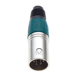 Keple 4 Pin XLR Plug, Green - Male Audio Microphone DMX Male Jack Plug Nicked-Plated Adapter, Metal Construction Plug with Plastic Housing