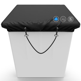 COSHNIBI Bucket Truck Cover,Heavy Duty Bucket Cover Fits for 1 Man Bucket,with Adjustable Metal Buckle Strap -Bucket Truck Waterproof Accessories 34x28in,Edge to Edge,Black