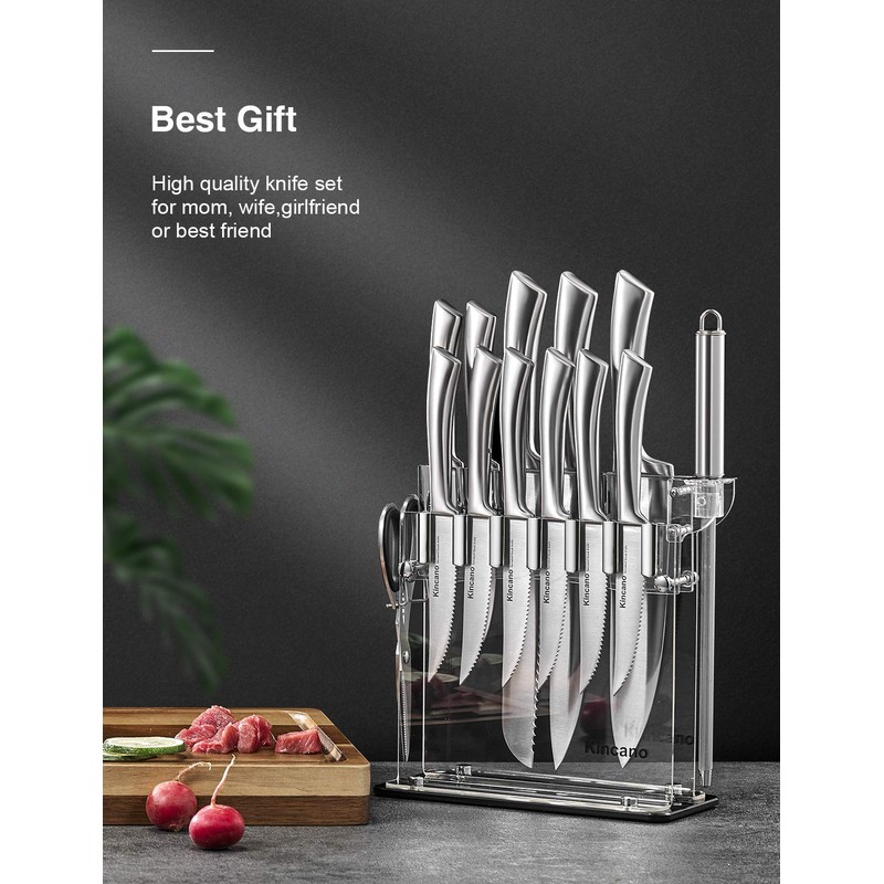 Knife Set, 14 PCS High Carbon Stainless Steel Super Sharp