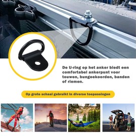 Pack of 20 D Ring Mounting Ring Hooks, D Construction Ring Lashing Eyelet, D Ring Hook, Durable Lashing Ring Ring, Stainless Steel Construction Lashing Eyelets, 36 x 25 mm Lashing Rings for Loads