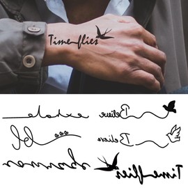 Oottati 2 Sheets Small Tiny Temporary Tattoo Stickers Finger Birds Believe