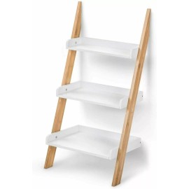 House of Living Art Ladder Shelf 3-Tier Bamboo and MDF Shelving Rack Organizer