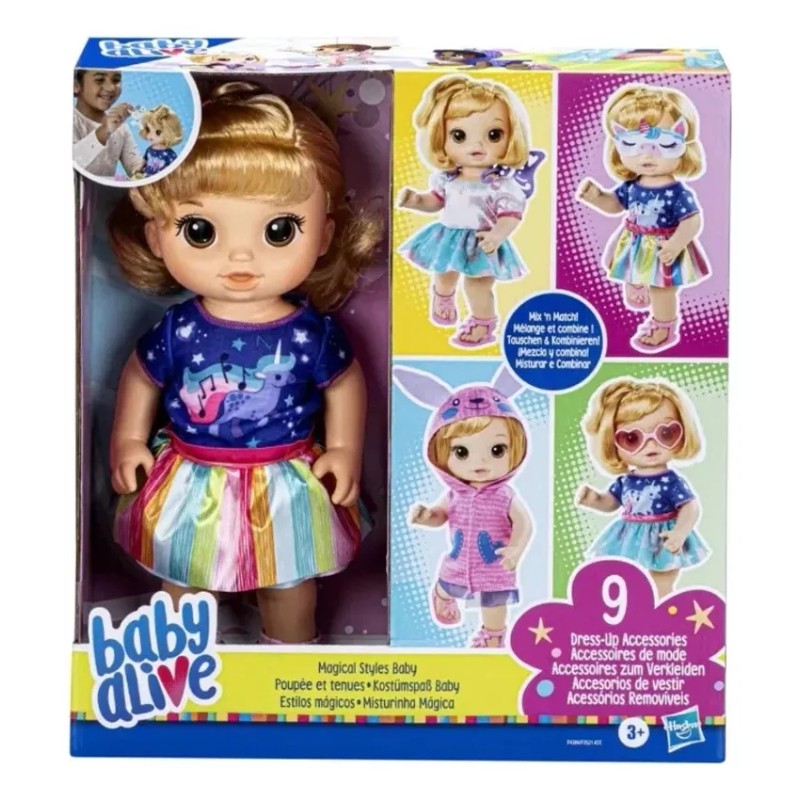Hasbro Baby Alive Rubia Bebé Unicornio Estilos Mágicos