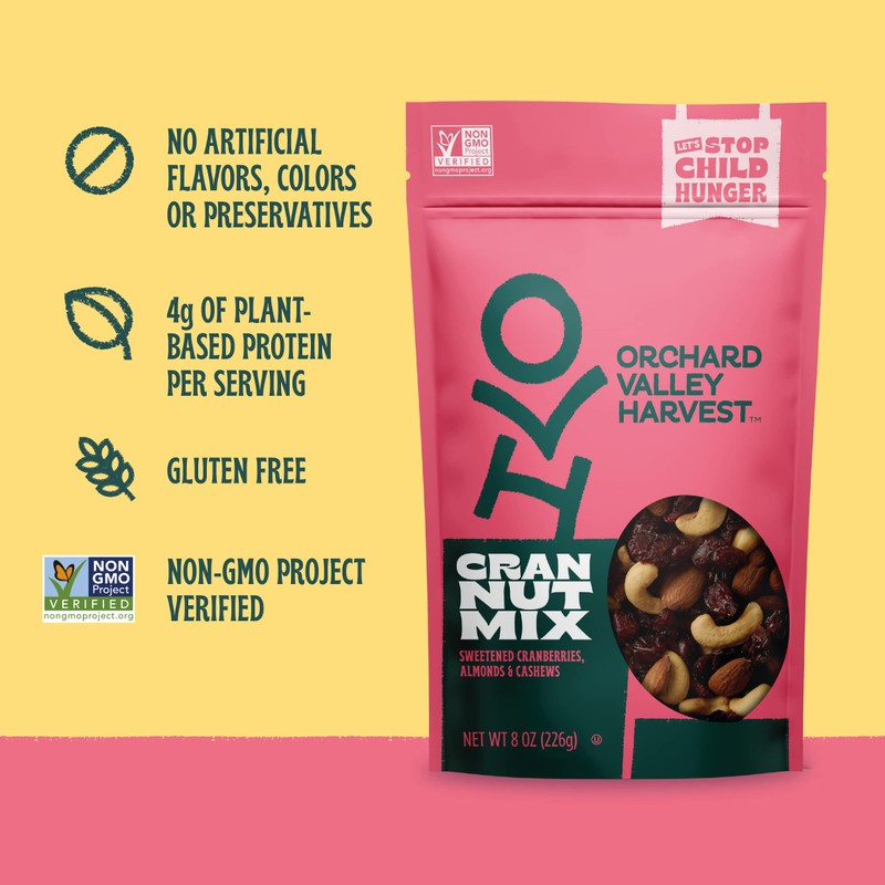 Orchard Valley Harvest Cran Nut Trail Mix, 1oz Nags (Pack