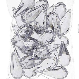 PMLAND Hanging Acrylic Crystal Rain Drop Tear Drop Like Diamond Approx 26 Pieces