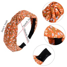 Headbands for Women Adults Women Boho Wide Knot Turban Fabric Hair Band No Slip Elastic Hair Hoops Fashion Hair Accessories for Women and Girls 4 Pieces