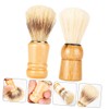 Healeved 2pcs Professional Shave Brush for Men Beard Comb Wood