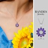 RANDES Amethyst Sunflower Necklaces for Women 925 Sterling Silver Created