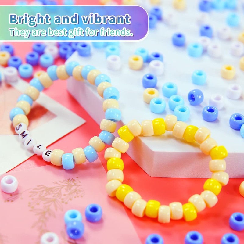 Iooleem Pony Beads(1000pcs Red Pony Beads), Beads for Jewelry Making,