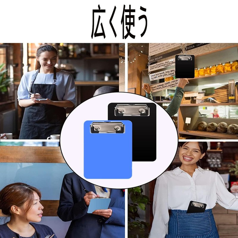 Clipboard Mini Size 2pcs Black + Blue Binder Clip Pocket