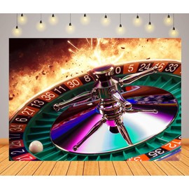 CORFOTO 7x5ft Roulette Table Backdrop Casino Night Dice Photo Background Game Casino Night Party Banner Background Casino Birthday Party Decorations Photo Booth