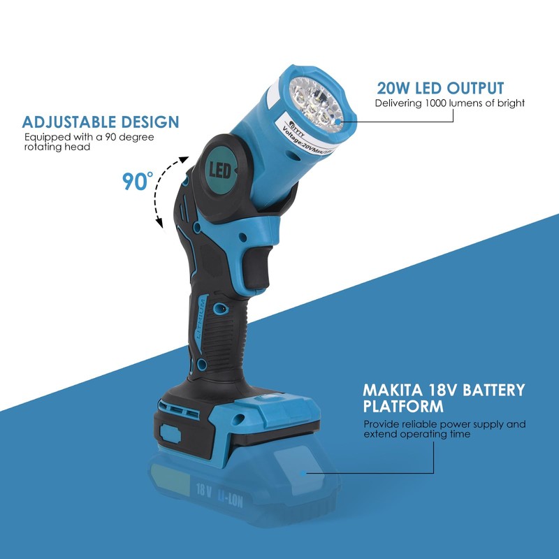 OTYTY LED Work Light for Makita 18V LXT Lithium Battery,
