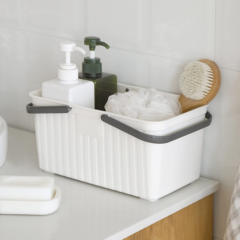 ZOOFOX 3 Pack Plastic Storage Basket with Handle, Portable Shower