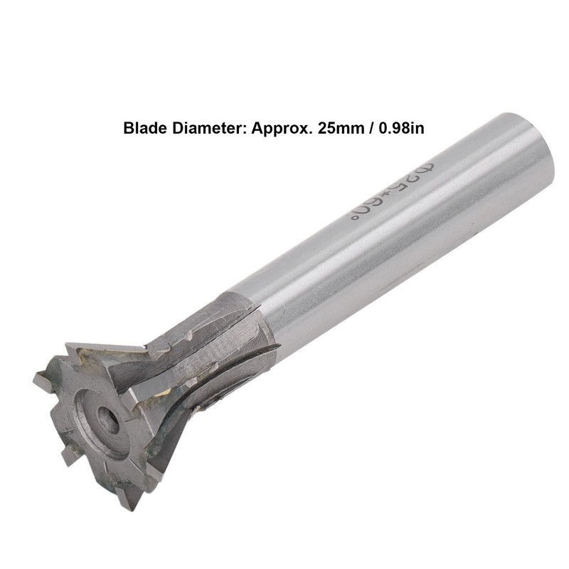 Dovetail Cutter, 60 Degree 6 Flutes Cemented Carbide 25mm Milling