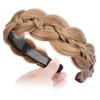 Oplira Wide Braid Headband with Teeth Synthetic Hair Braid Headband