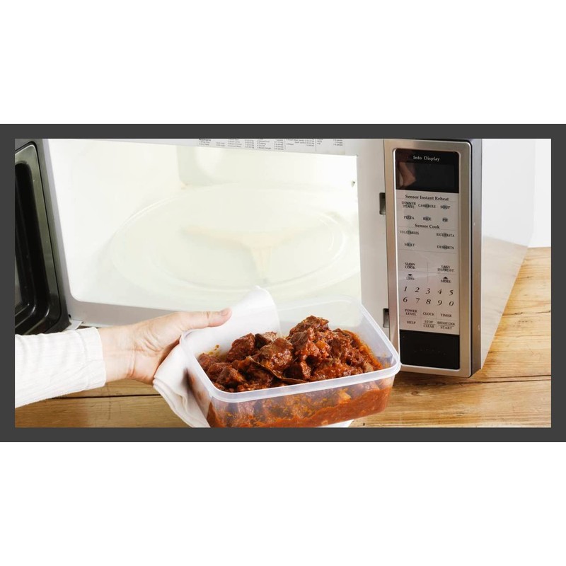 Tall Microwave Tempered Borosilicate Glass Plate Cover with Red Easy-Grip