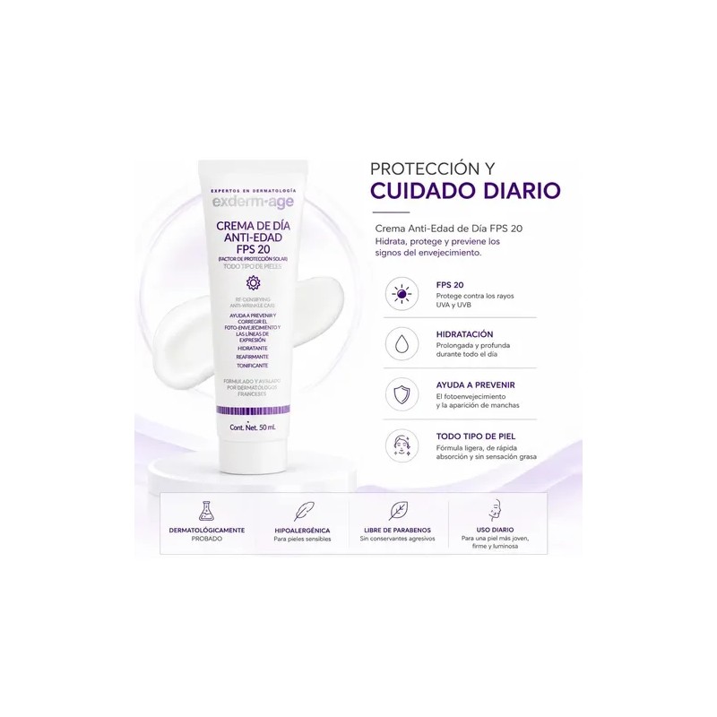 Kit Exderm Age Antiedad Crema Dia + Noche + Contorno