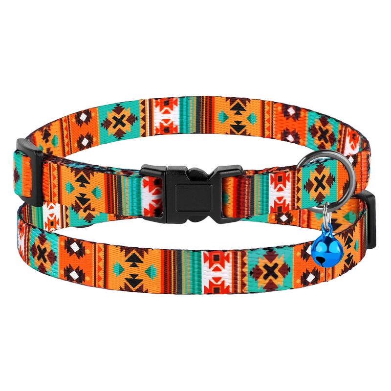 Cat Collar Breakaway 2PCS Adjustable Pattern Tribal Aztec Southwest Safety