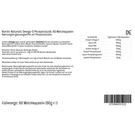 Nordic Naturals, Omega-3 Phospholipids, with Phosphatidylcholine, 60 Softgels, Lab-Tested, Gluten-Free, Soy-Free, Non-GMO