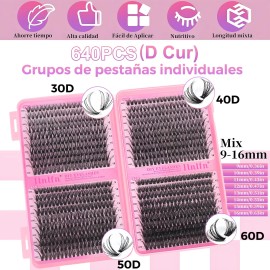 804 Kit Extension De Pestañas Maquillaje Diy 30d 40d 50d 60d