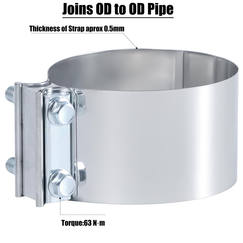 Vitonsbay 7 Inch Exhaust Clamp,7 Inch Butt Joint Exhaust Muffler