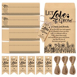 Noveread 150 Sets Let Love Grow Wedding Favors for Guests Include Flower Seed Packets Bulk Thank You Tags and Hemp Ropes Bridal Shower Envelopes Gifts