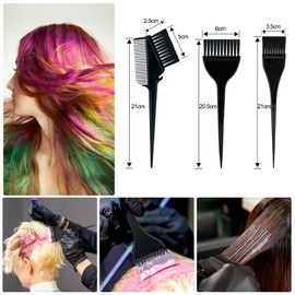 latikaly Hair Dye Set, 9 Piece Set, Hair Dye Set, Hair Dye Brush, Professional Hair Dye Brush Set, Hair Color Comb, Hair Coloring Bowl, Ear Cover, Hair Dye, Hair Clip, DIY Hair Dye, Reusable, Unisex
