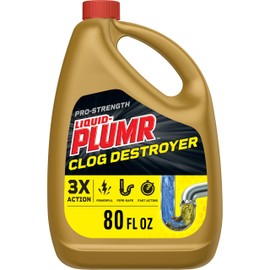 Clorox Liquid-Plumr Pro-Strength Clog Destroyer, Liquid Drain Cleaner, 80 Fluid Ounces (Package May Vary)