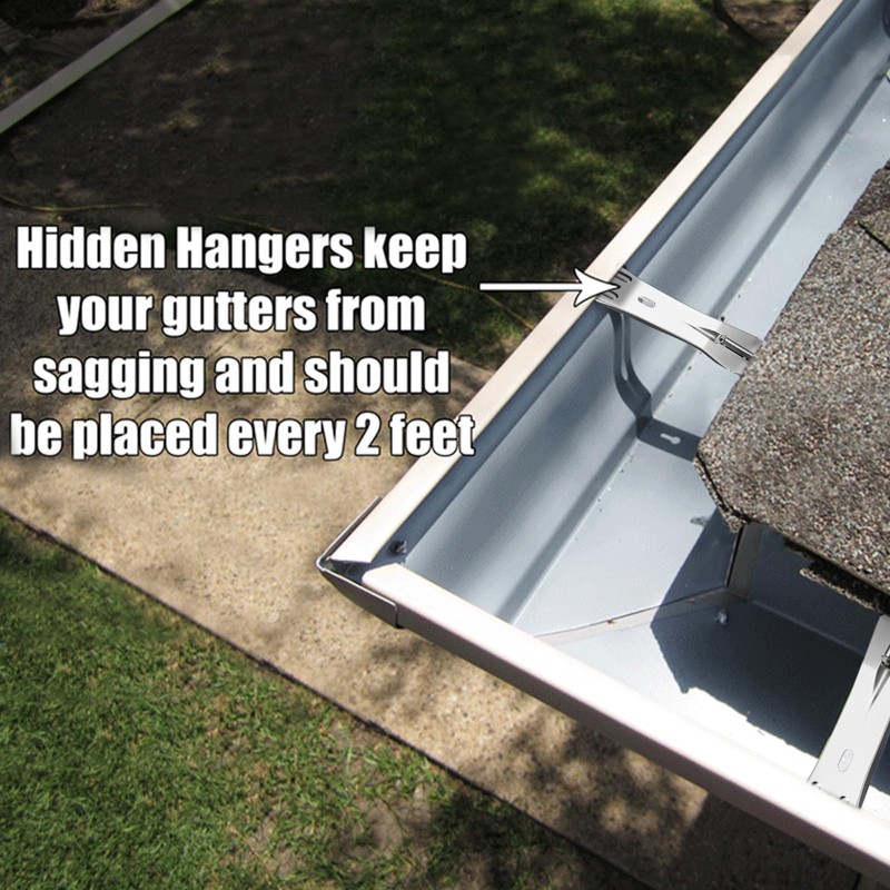 5inch Gutter Hangers (60Pcs) with Pre-Inserted Quick Screw Gutter Clips,