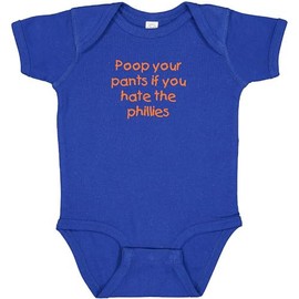 Mets Fan Poop Your Pants if You Hate the Phillies Funny Baby Bodysuit Outfit Gift (Newborn)