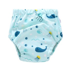 Catwald Calzones Entrenadores para niña y niño, Son Pantalones de Entrenamiento elaborados en algodón 100% (Ballenas, L 2-4 Años)