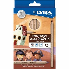 Dixon 3931124 Color Pencils Hexagon 6.25mm Core 12/ST Skin Tones