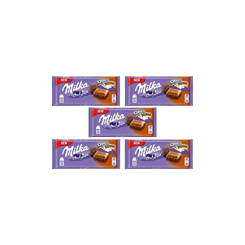 Milka OREO Brownie Milk Chocolate, 100g /3.5 Ounce (Pack of