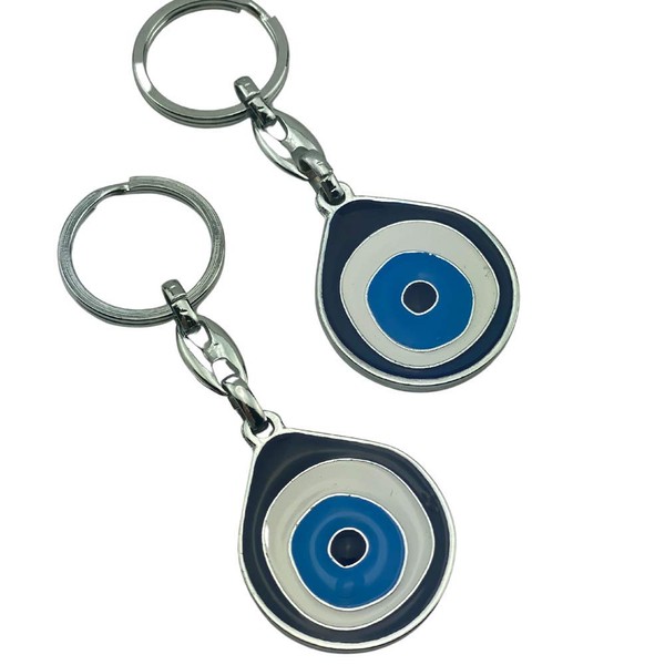 KarensLine Handmade Blue Evil Eye Key Chain Turkish Protection Enamel