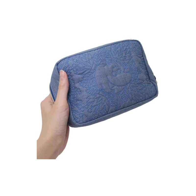 Marushin 1425025300 Moomin Pouch, Quilted Blue, Character, Small Items, Cosmetics,
